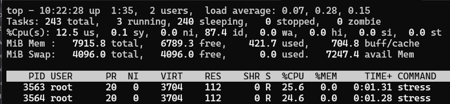 CPU resource usage being constrained by cgroups