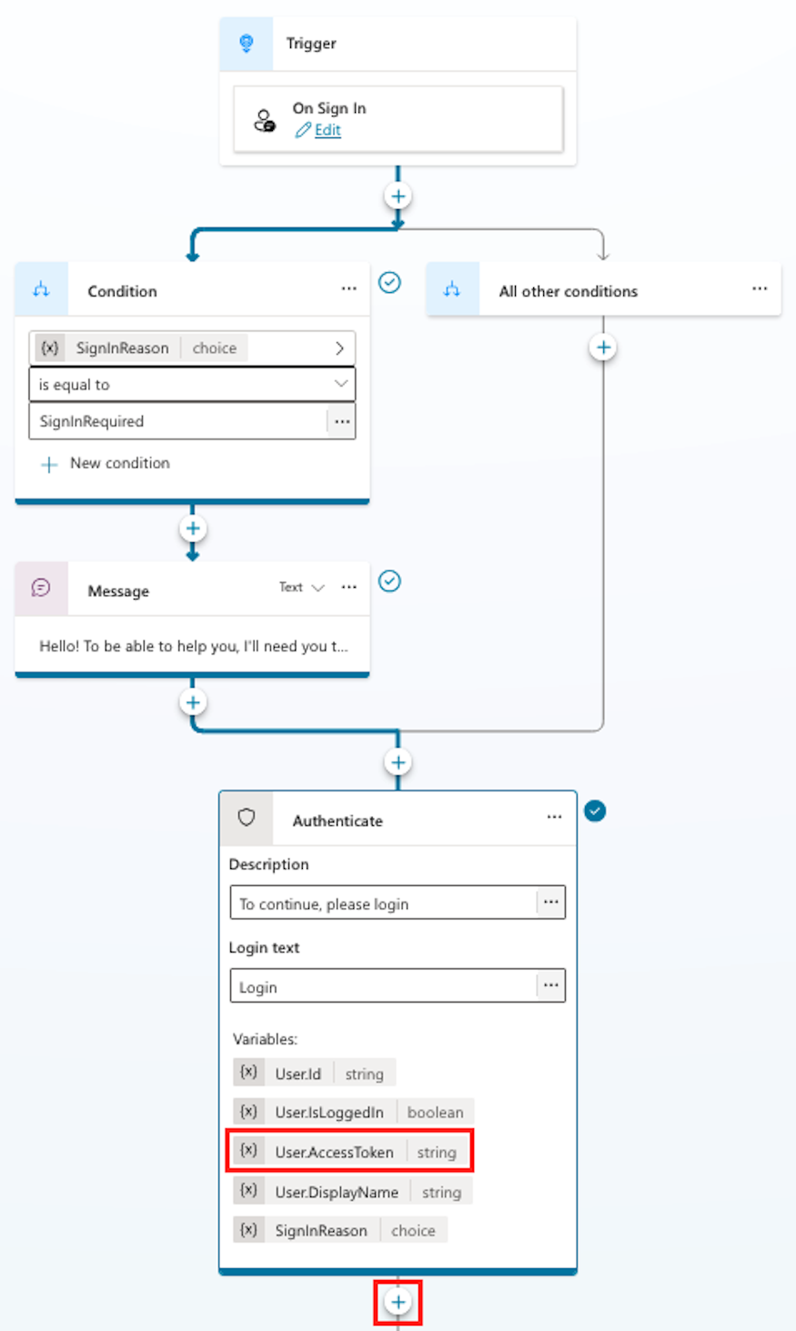 Additional actions can be added to the system sign-in topic (click to enlarge).