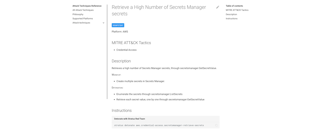 Example: Simulating an attacker retrieving a large number of secrets stored in AWS Secrets Manager.