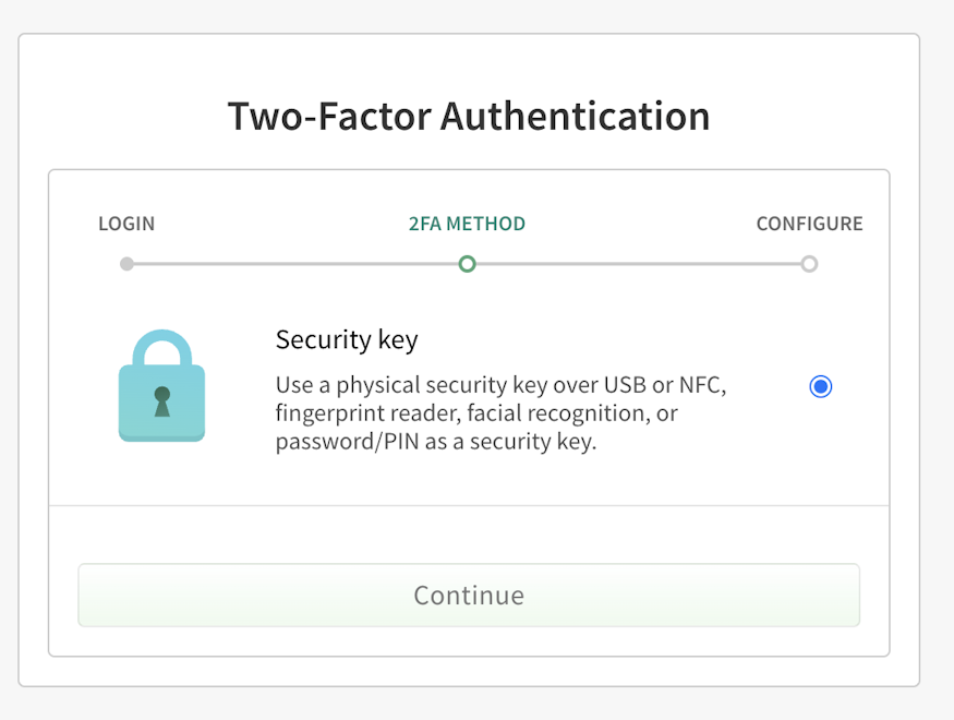 screenshot of npm two-factor authentication modal