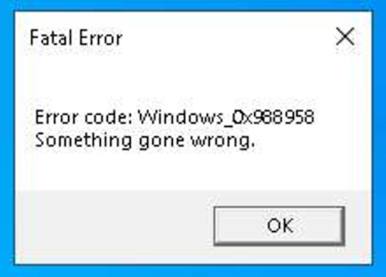 Fake error message produced by Skuld Stealer, note the incorrect grammar