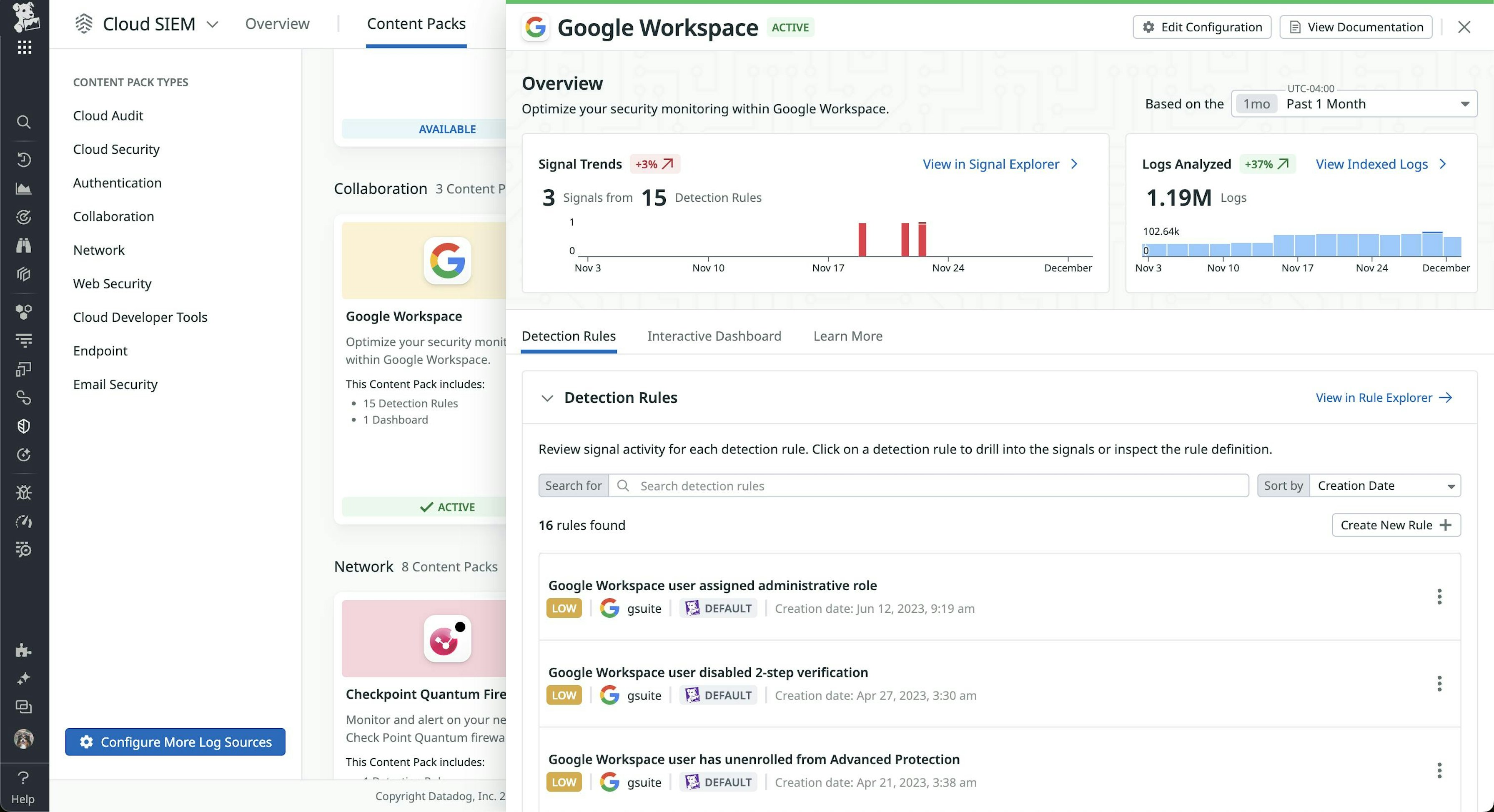 Google Workspace detection rules